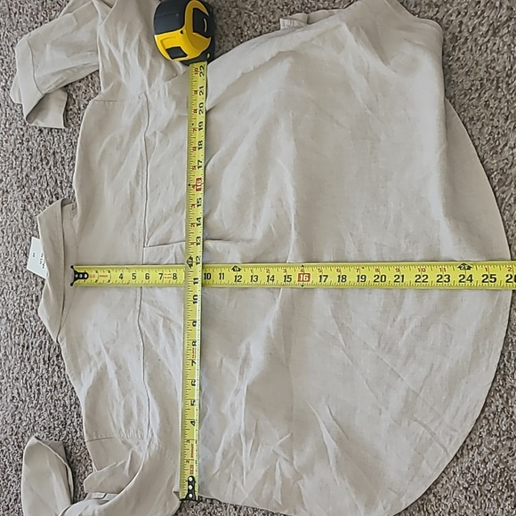 H&M Light Tan Linen Blend Casual Button Down Shirt - Picture 7 of 7